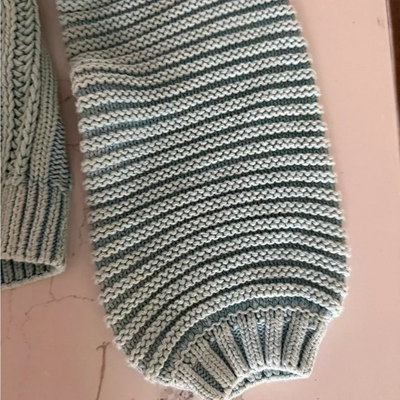 Free People Light Blue Women's Cowl 100% Cotton Sweater - Picture 5 of 7